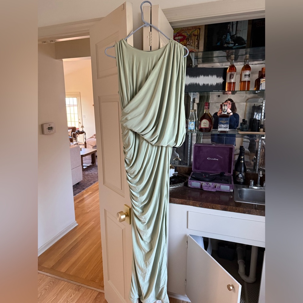 PrettyLittleThing Asymmetrical Mint Dress
